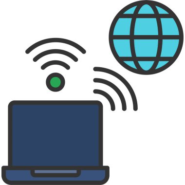 İnternet ağı Wi-Fi simgesi doldurulmuş ana hatlar biçimi