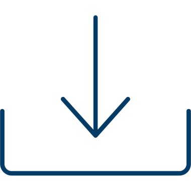 Vektör simgesi yükle. biçim düz simge sembolü, yumuşak mavi renk, yuvarlak açılar.