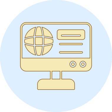 Monitör. Web simgesi basit illüstrasyon