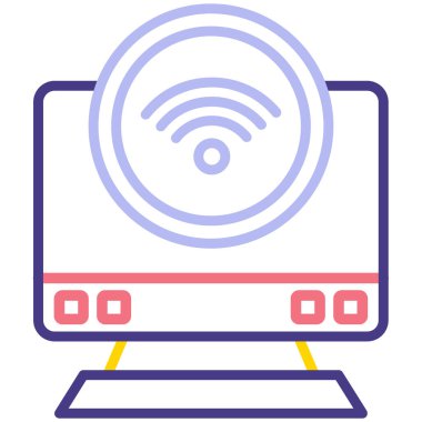 Kablosuz. Web simgesi basit illüstrasyon