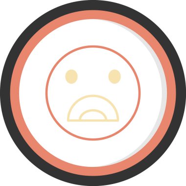 Yuvarlak bir simgenin vektör çizimi. Yuvarlak yüzlü