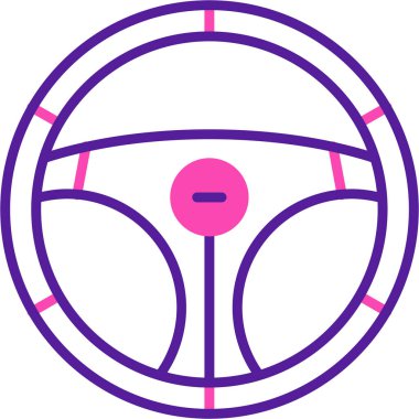 araba direksiyon simgesi, vektör çizimi beyaz arkaplanda izole edildi