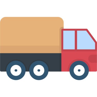 dağıtım vektörü renkli düz simge