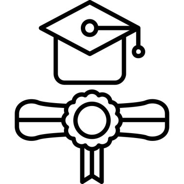 eğitim ve mezuniyet vektörü simgesi.