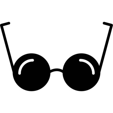 İnce çerçeveli siyah yuvarlak gözlükler.