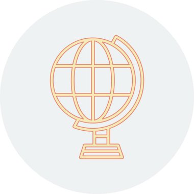 Ağ ve mobil izole edilmiş, alistik sembol için dünya küresel ikon vektör çizgisi. Yumuşak renk hatları olan düz vektör simgesi. modern ışık kavramı