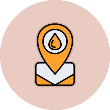 Tek turuncu alev simgesinin vektör illüstrasyonu