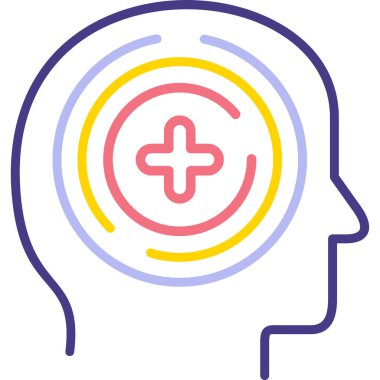 Tıbbi ikon vektör çizimine sahip insan yüzü