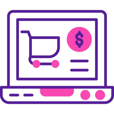 Çevrimiçi Dükkan simgesi, vektör illüstrasyonu