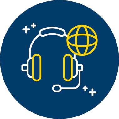 vektör kulaklık yassı simgesi