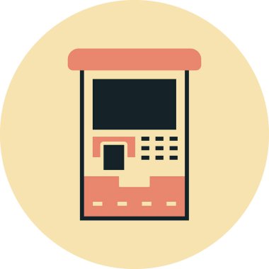 ATM 'de. Web simgesi basit illüstrasyon