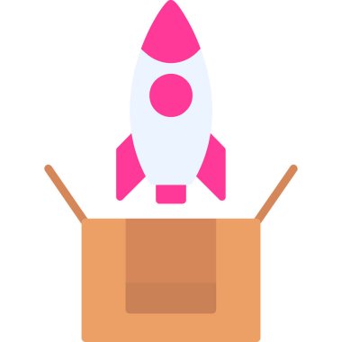 Roket. Web simgesi basit illüstrasyon