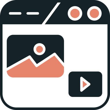 video. Web simgesi basit illüstrasyon
