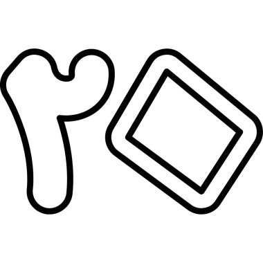 Kemik simgesi vektör illüstrasyonu