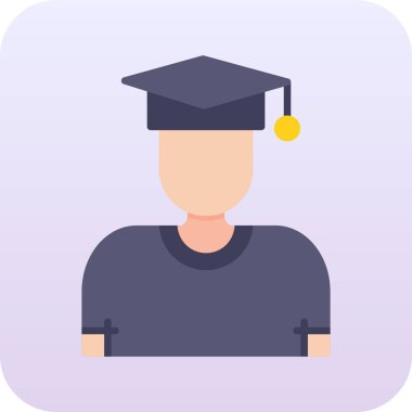 mezuniyet başlığı simgesi, düz biçim