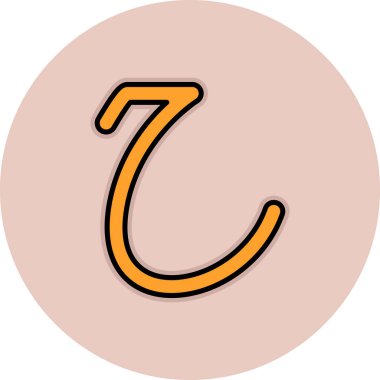 Beyaz arkaplan üzerindeki f harfinin vektör çizimi