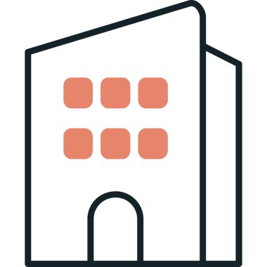 Bina. Web simgesi basit illüstrasyon