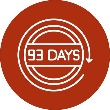 Kırmızı çemberde 93 gün simgesi