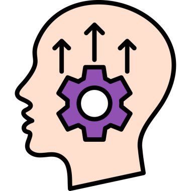 Beyin. Web simgesi basit illüstrasyon