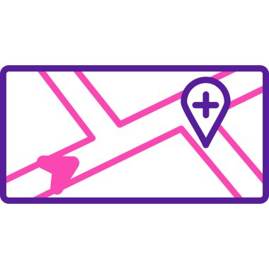 Geçiş konumu simgesine sahip harita işaretleyici