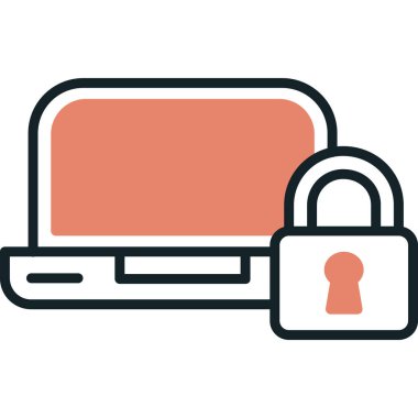 Kilit ve asma kilit simgesine sahip dizüstü bilgisayar