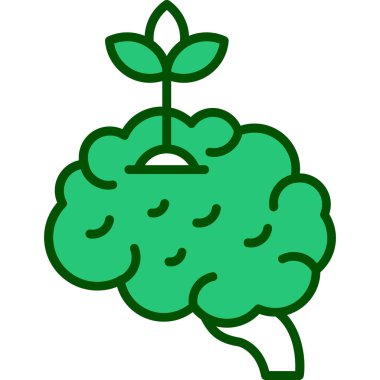 Elma ikonu vektör illüstrasyon tasarımlı beyin