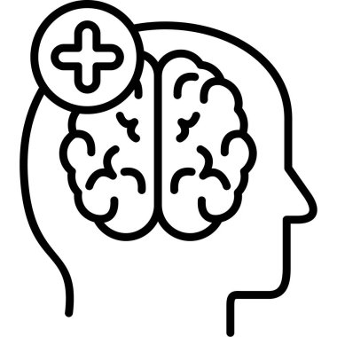 Beyin. Web simgesi basit illüstrasyon