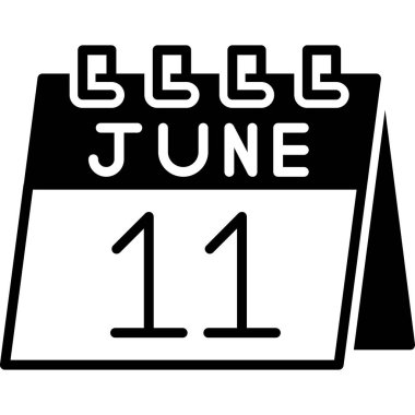 takvim glyph vektör simgesi tasarımı