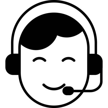 Outline biçiminde çağrı merkezi operatör simgesi