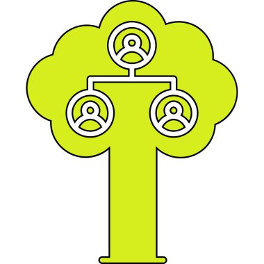 İşaretli ve sembollü ağacın vektör illüstrasyonu