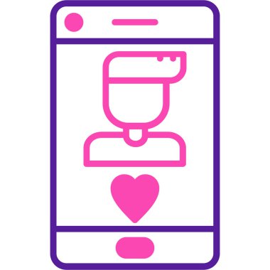 Kalp ikonu vektör illüstrasyonu