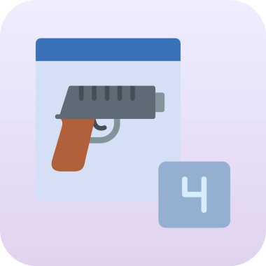 silah simgesi, düz tasarım biçimi