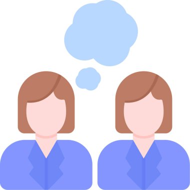 İşadamları simgeyi düz bir şekilde konuşuyor