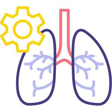 Akciğer ikonu. Web için akciğer vektör simgelerinin özet çizimi