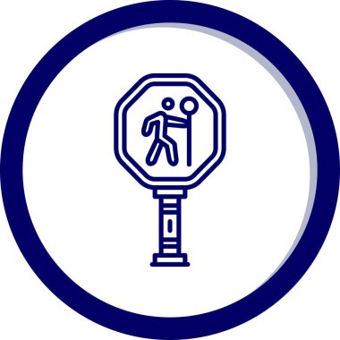 Bir yaya geçiş simgesinin vektör illüstrasyonu