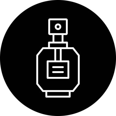 Parfüm şişesi simgesi, vektör illüstrasyonu