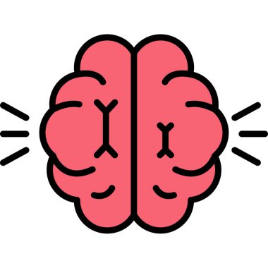 beyin ikonu vektör illüstrasyonu