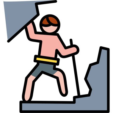 Tamamlanmış ekstrem kayak simgesi - özet biçimi