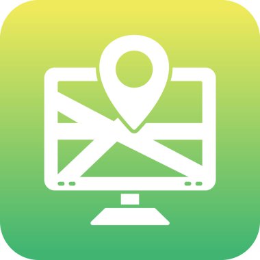 konum haritası glyph vektör tasarımı