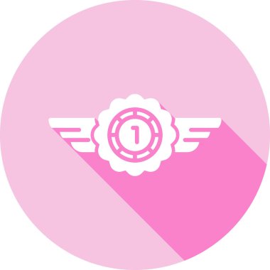 Beyaz arkaplanın pembe simgesinin vektör çizimi