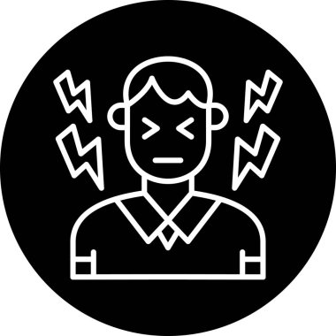 kızgın adam simgesi vektör illüstrasyonu