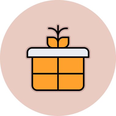 Basit kutu simgesi, vektör illüstrasyonu