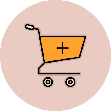 Alışveriş arabası simgesi, vektör illüstrasyonu