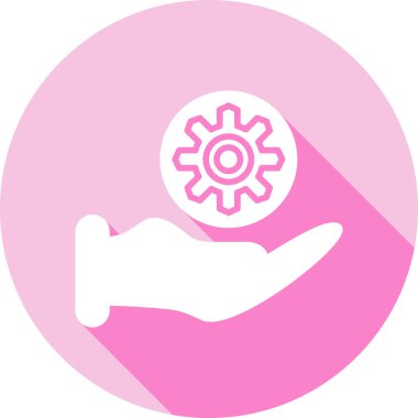 İngiliz anahtarı tutan bir insan elinin vektör simgesi