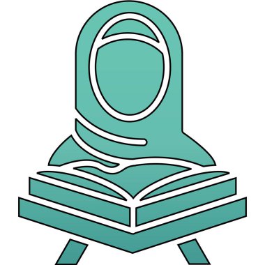 Müslüman kadın namaz kılıyor, vektör illüstrasyonu, ramazan kareem