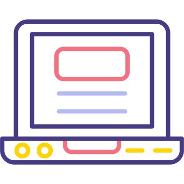 Bilgisayar. Web simgesi basit illüstrasyon