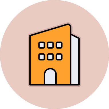 Bina. Web simgesi basit illüstrasyon