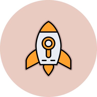 proje projesi için roket vektör simgesi modern basit vektör çizimi