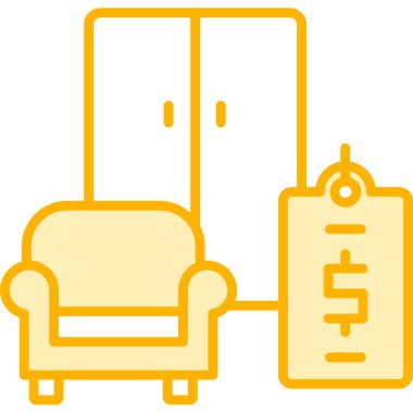 Otelde. Web simgesi basit illüstrasyon