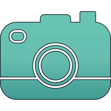 Kamera simgesi. Web için kamera vektör simgelerinin özet çizimi